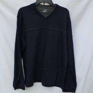 Van Heusen Long Sleeve Crew Neck Shirt Blue Sz XL